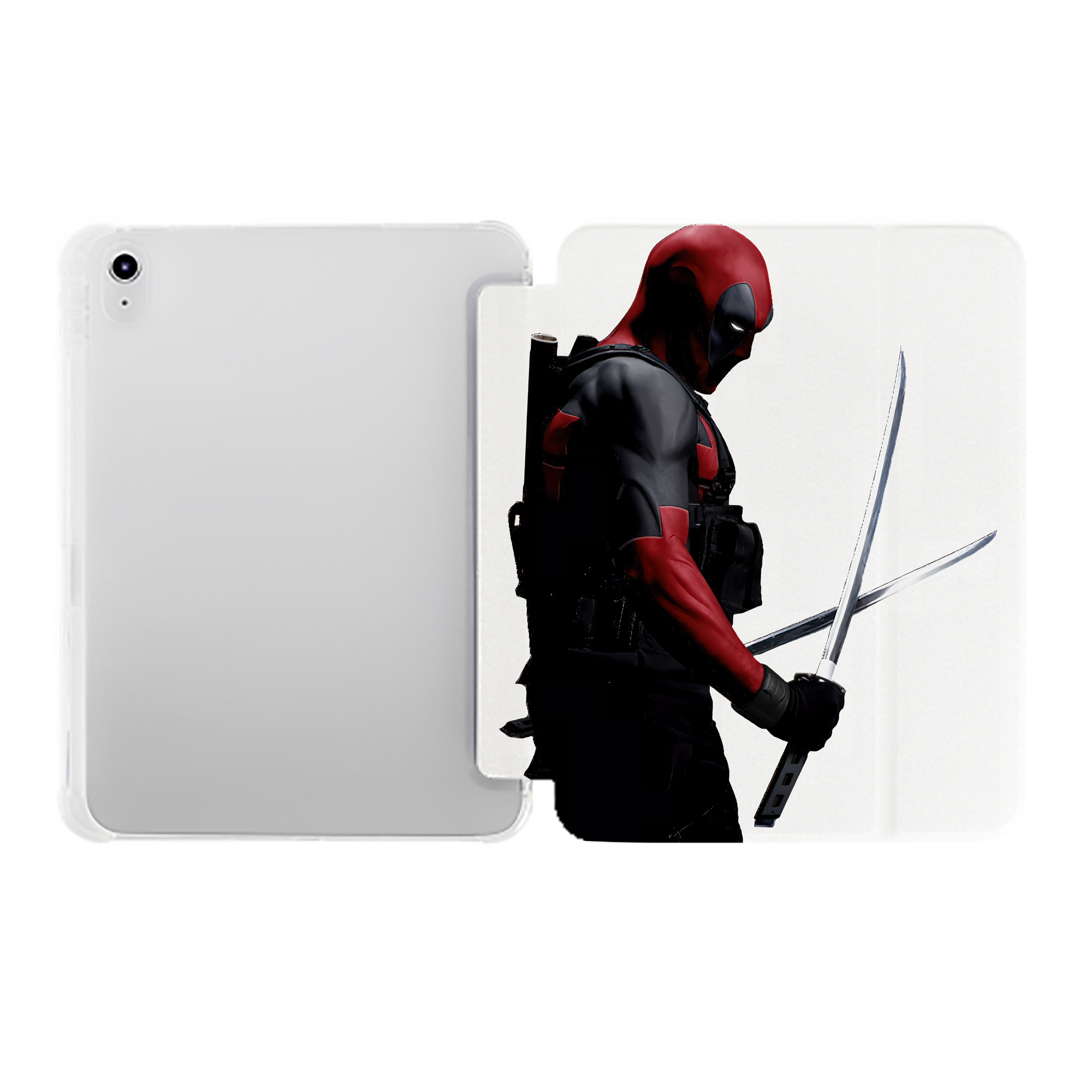 （画像用） Deadpool デッドプール IPad ケース ペン収納付き 三つ折りスタンド PUレザー×シリコン 対応機種9.5/10.5/10.9インチ